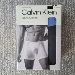 NIB Calvin Klein Boxer Brief 3 Pack 100% Cotton, Size XXLarge, Color Black